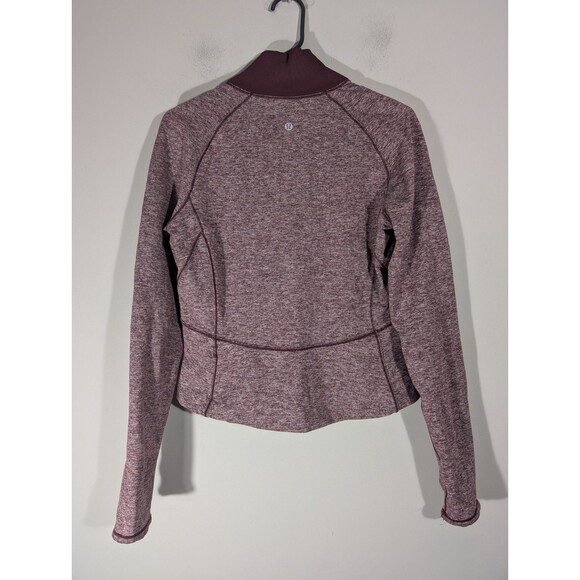 Lululemon Womens Maroon Always Alert 1/2 Zip Pullover Sz 8 Running Workout Gym - Picture 2 of 10